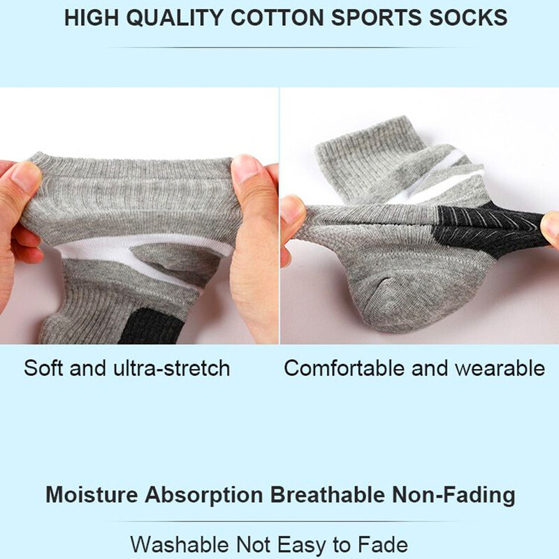 5 pari/lot Visokokvalitetne pamučne nove jesenske muške čarape za trčanje Zimske ležerne prozračne aktivne čarape Prugaste sportske čarape 38-45 EUR