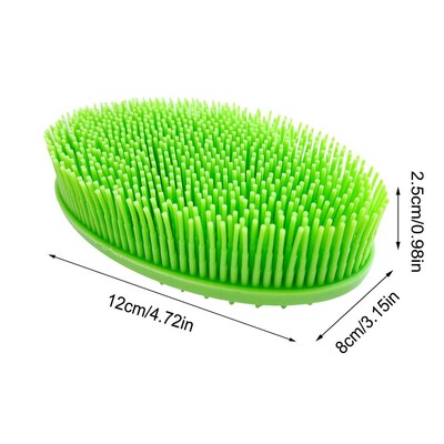 Silikoonist kehakoorija Pehmete harjastega Kahepoolne kehakoorija käeshoitav puhastav nahahari poisi tüdrukule dušivannihari