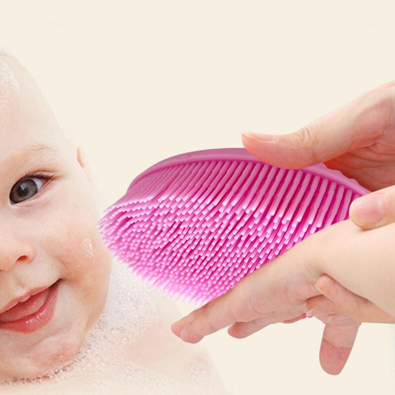 Silikoonist kehakoorija Pehmete harjastega Kahepoolne kehakoorija käeshoitav puhastav nahahari poisi tüdrukule dušivannihari