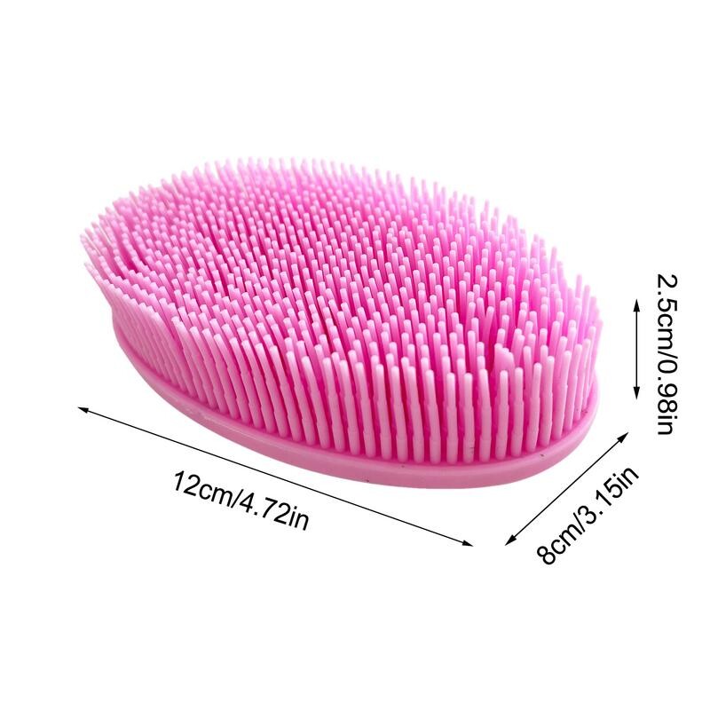 Silikoonist kehakoorija Pehmete harjastega Kahepoolne kehakoorija käeshoitav puhastav nahahari poisi tüdrukule dušivannihari