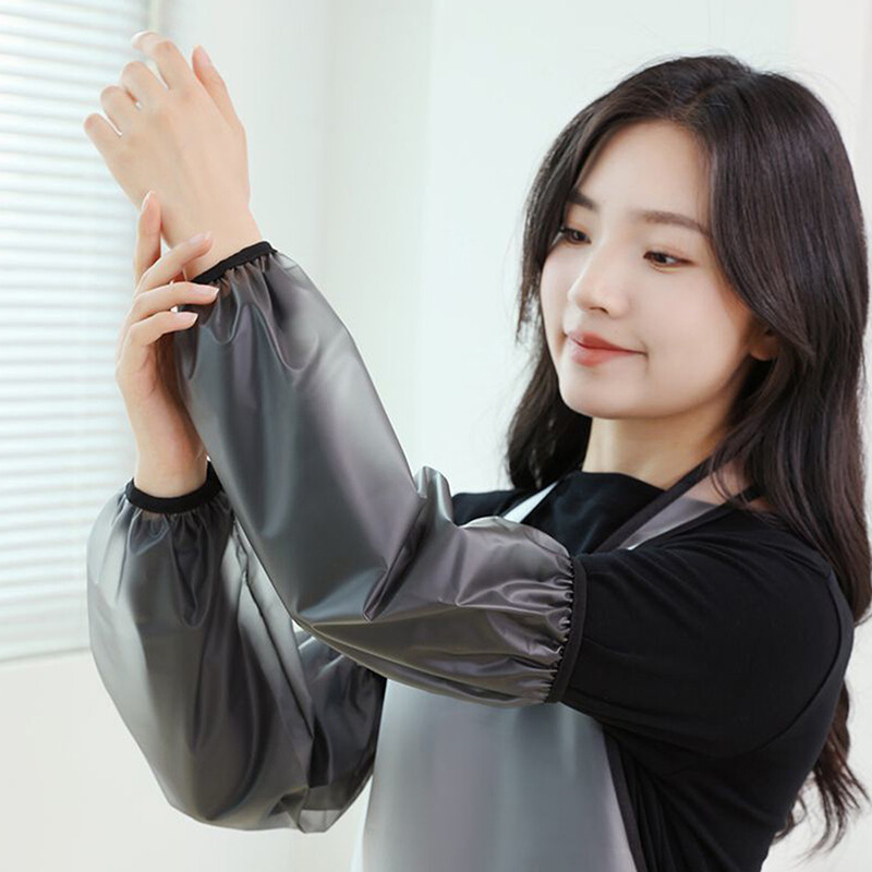 1 vnt. TPU vandeniui atsparios rankovės, apsaugančios nuo nešvarumų namų ruošos darbams, valymas rudos spalvos rankovės rankovės rankovės rankogalių svirties dangtelis virtuvės prijuostės priedai