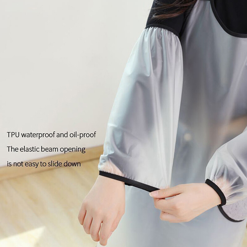 1 vnt. TPU vandeniui atsparios rankovės, apsaugančios nuo nešvarumų namų ruošos darbams, valymas rudos spalvos rankovės rankovės rankovės rankogalių svirties dangtelis virtuvės prijuostės priedai