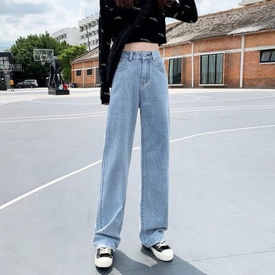 Blugi Blugi retro Street New High Street Hip-Hop Buzunar Pantaloni largi cu picioare largi Y2K Harajuku Pantaloni gotici din denim cu talie înaltă Tide