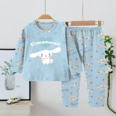 Sanrio Cinnamoroll dječji kompleti pidžama, meki, prikladni, udobni print, dječja spavaćica, prozračni, trendi 2-dijelni komplet jesen-zima