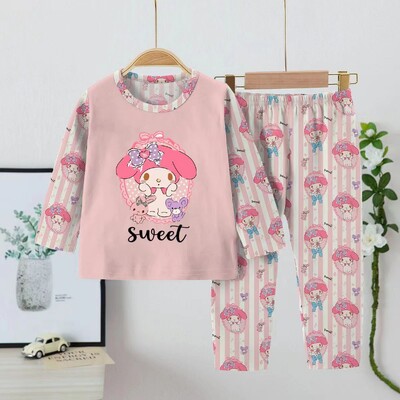 Sanrio Cinnamoroll dječji kompleti pidžama, meki, prikladni, udobni print, dječja spavaćica, prozračni, trendi 2-dijelni komplet jesen-zima