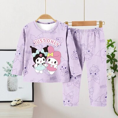 Sanrio Cinnamoroll dječji kompleti pidžama, meki, prikladni, udobni print, dječja spavaćica, prozračni, trendi 2-dijelni komplet jesen-zima