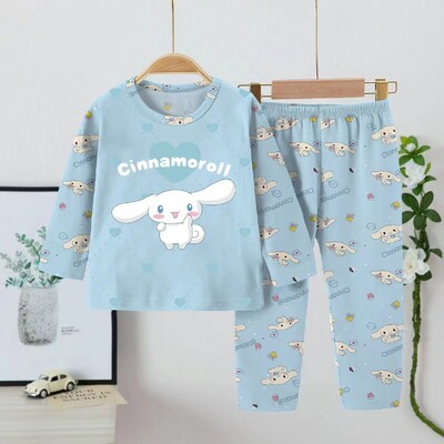 Sanrio Cinnamoroll dječji kompleti pidžama, meki, prikladni, udobni print, dječja spavaćica, prozračni, trendi 2-dijelni komplet jesen-zima