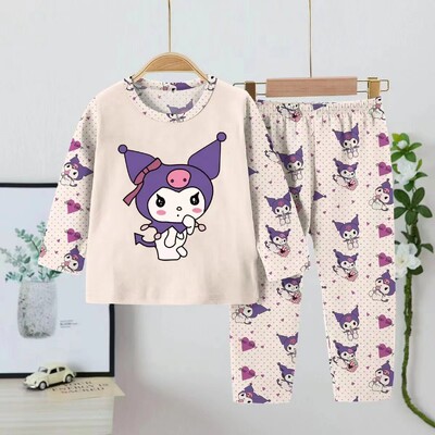 Sanrio Cinnamoroll dječji kompleti pidžama, meki, prikladni, udobni print, dječja spavaćica, prozračni, trendi 2-dijelni komplet jesen-zima