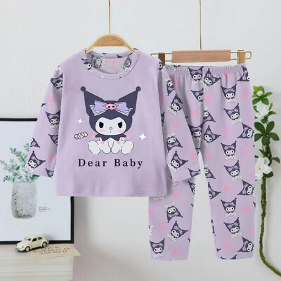 Sanrio Cinnamoroll dječji kompleti pidžama, meki, prikladni, udobni print, dječja spavaćica, prozračni, trendi 2-dijelni komplet jesen-zima