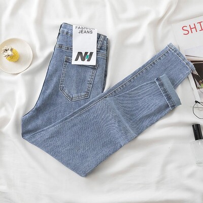 Női, magas derekú karcsúsító, sokoldalúan rugalmas farmer, ceruzával vékony, bokáig érő farmer nadrág télre