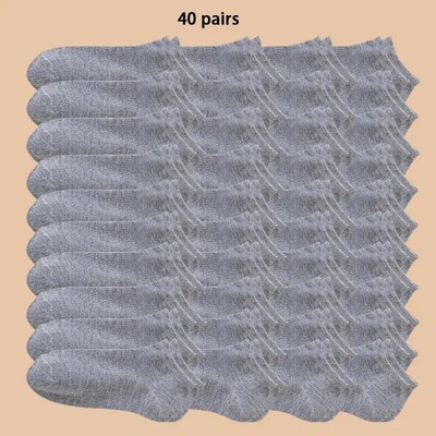 10/40 pari muških brodskih čarapa Poslovne sportske čarape za upijanje znoja, zrelo ljeto, jesen, jednobojne, svestrane čarape za gležnjeve, koje se ne pilingu