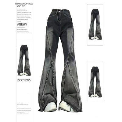 2024-es amerikai vintage, magas derekú, egyenes farmer Női, hétköznapi bő farmer nadrág Y2K széles szárú, grunge High Street stílusú nadrág