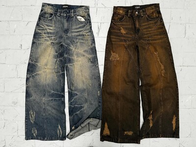 Y2k Jeans Retro Szomorú, magas derekú, buggyos farmer Punk Hip Hop Férfi Női Széles Lábas Egyenes Farmernadrág Slouchy Streetwear