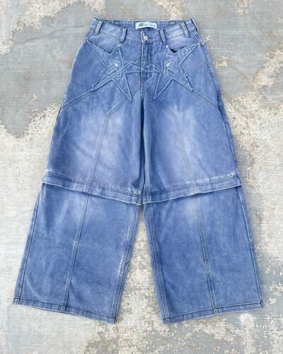 2024 m. madingos „Streetwear“ kelnės, amerikietiškos retro spalvos, siuvinėtos, išskalbtos „skalbti“ suspausti džinsai, vyriškos gotikos „punk“ plačios tiesios kelnės