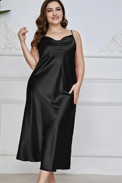 Cămașă de noapte din mătase de gheață grăsime și de dimensiuni plus mari, îmbrăcăminte de dormit casual, la modă, imitație de mătase, cu bretele imprimate sexy