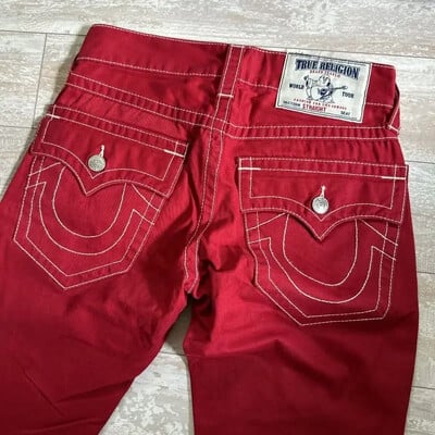 Y2k raudonos krovininės kelnės džinsai didelis Buda raudonos ir baltos spalvos siūlais gatvės laisvalaikio laisvi harajuku hip hop tiesūs džinsai moteriški drabužiai