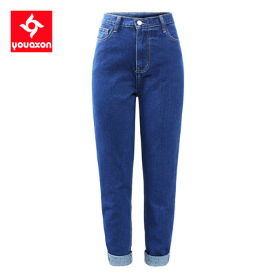 Dámske modré džínsy s vysokým pásom, vrecovité džínsy 1886 Youaxon Cotton Vintage, pre dievčatá