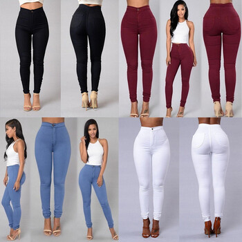 HOT ΕΚΠΤΩΣΗ Γυναικεία τζιν Skinny Jeggings Παντελόνι Ψηλόμεση Stretch Jeans Slim Pencil Παντελόνι