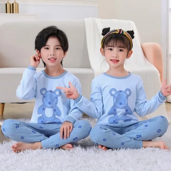 New Teens Baby Girl Pijamas Καλοκαιρινά μακρυμάνικα Παιδικά Ρούχα Πυτζάμες Βαμβακερά Σετ Πιτζάμες για Παιδιά 4 6 8 10 12 14 ετών