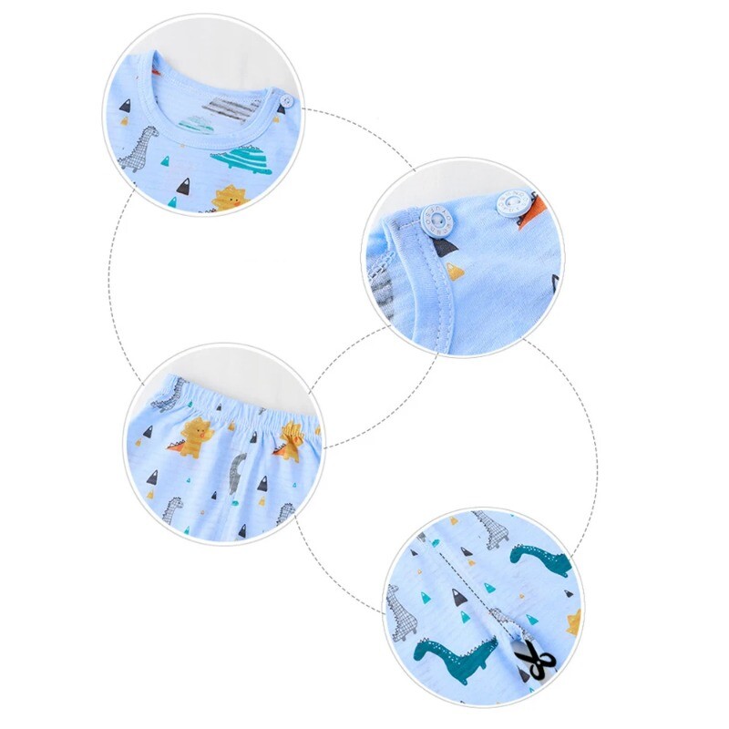 2 dalių rinkinys Minkštos medvilnės pižamos vaikams berniukams mergaitėms kūdikiams pavasario rudeniui animacinių filmų ilgomis rankovėmis namų miegui skirtų drabužių rinkinys 0-6Y