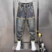 Nový príchod Jesenné/zimné pánske džínsy Voľný strih Trendové značkové motorkárske nohavice Široké nohavice Slim Fit Hip Hop nohavice Pánske džínsové nohavice