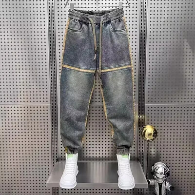 Nový príchod Jesenné/zimné pánske džínsy Voľný strih Trendové značkové motorkárske nohavice Široké nohavice Slim Fit Hip Hop nohavice Pánske džínsové nohavice