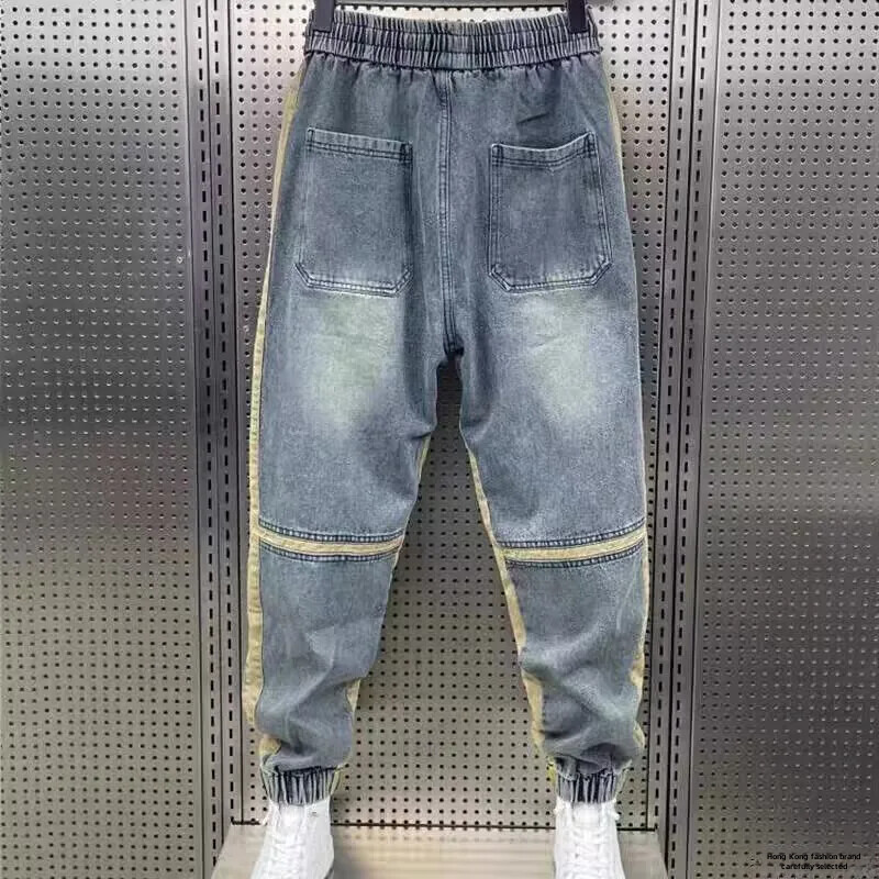 Nový príchod Jesenné/zimné pánske džínsy Voľný strih Trendové značkové motorkárske nohavice Široké nohavice Slim Fit Hip Hop nohavice Pánske džínsové nohavice