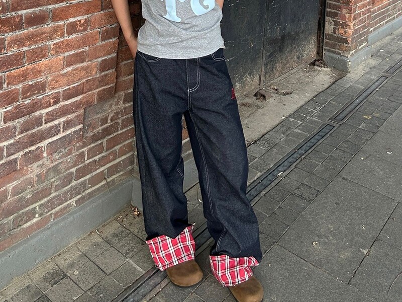 Amerikietiški retro languoti kratiniai, moteriški džinsai High Street Harajuku laisvos plačios kojos tiesios vyriškos ir moteriškos kelnės