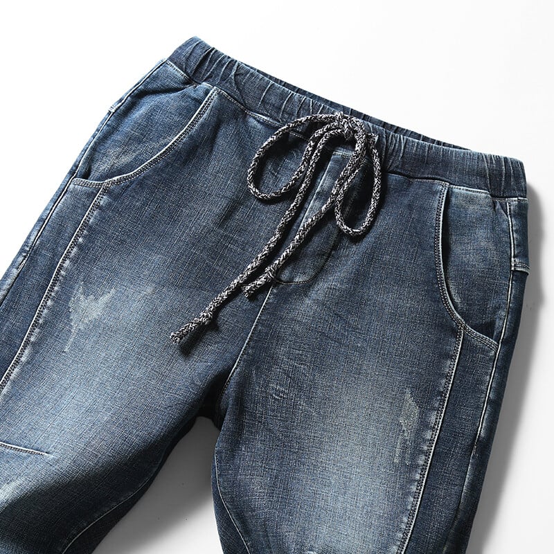 KSTUN 2024 Zimske traperice Muške tople hlače Joggers od flisa Traperice Harem hlače Deblje rastezljive ulične traper hlače Velika veličina 42