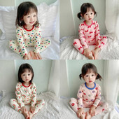 Set de îmbrăcăminte pentru acasă pentru copii de primăvară, toamnă, pentru acasă, îmbrăcăminte cu mânecă lungă, îmbrăcăminte caldă, pantaloni de toamnă, set din două piese fete bebeluși