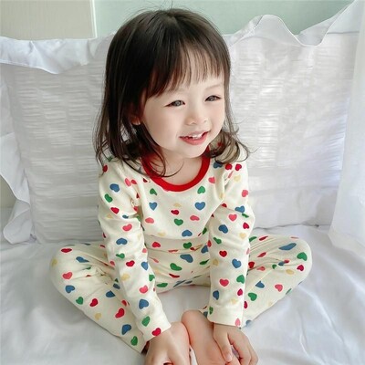 Set de îmbrăcăminte pentru acasă pentru copii de primăvară, toamnă, pentru acasă, îmbrăcăminte cu mânecă lungă, îmbrăcăminte caldă, pantaloni de toamnă, set din două piese fete bebeluși