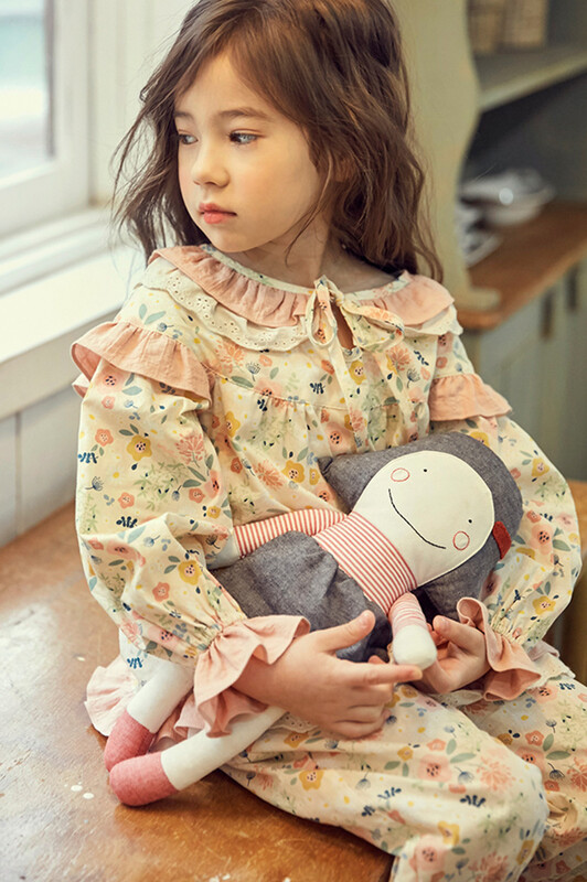 Νέο Παιδικό Κοριτσίστικο Lolita Cotton Floral Σετ Πιτζάμες.Vintage Παιδικά Λουλούδια Παιδικά Σετ Πιτζάμες Σαλόνια ύπνου.Παιδικά Ρούχα