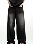 Férfi Klasszikus Amerika Hip Hop Rap Farmer széles szárú Ifjúsági Népszerű farmer Férfi Egyenes szárú Retro bő nadrág Túlméretes farmer nadrág