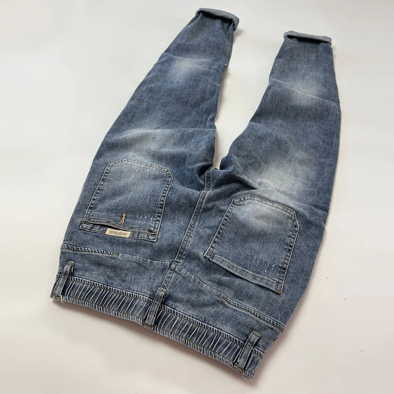 Pánske džínsy s vysokým pásom, ležérne, rovné, 2024, klasické, módne, slim, streetwear, nohavice