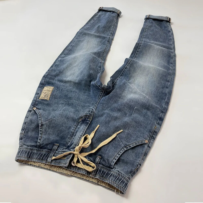 Pánske džínsy s vysokým pásom, ležérne, rovné, 2024, klasické, módne, slim, streetwear, nohavice