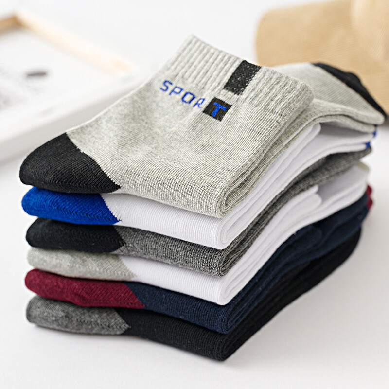 Βαμβακερή κάλτσα για άντρες Αθλητικά αθλητικά αθλητικά παπούτσια με μαλακά γράμματα, με μαλακό γράμμα, κάλτσα με κάλτσες με μεσαίο σωλήνα με κάλτσα, Καλοκαιρινό τρέξιμο