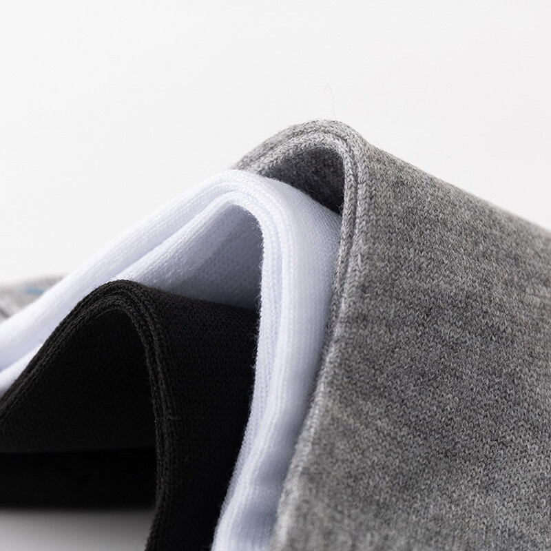 5 perechi/lot șosete de culoare solidă pentru bărbați, alb, negru