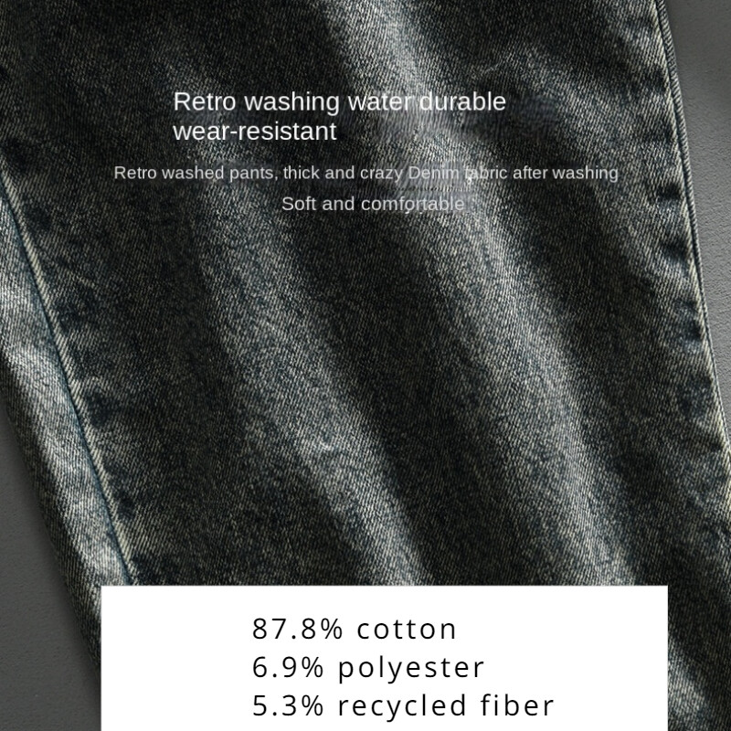 2024 de primăvară noi blugi vintage conici drepte pentru bărbați îmbrăcăminte cargo bumbac moale casual streetwear pantaloni bărbați KK1035