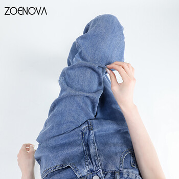 ZOENOVA Lyocell Jeans Καλοκαιρινό Λεπτό Ψηλόμεσο Φαρδύ Παντελόνι Κορέας Stretch Γυναικείο Τζιν Μόδα Street Straight τζιν παντελόνι