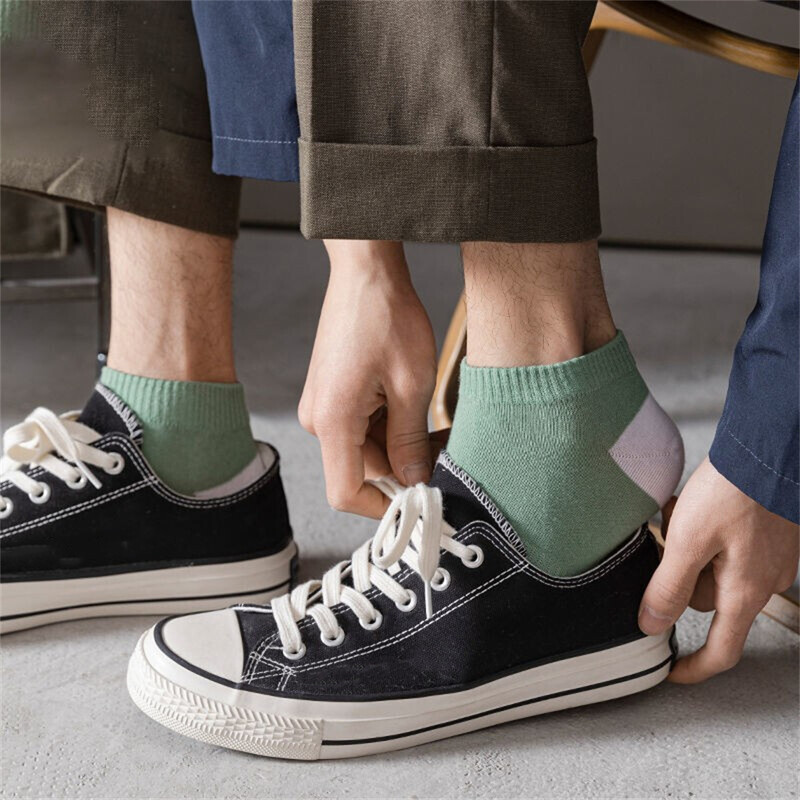 5 pari/paket "Sportske" muške ljetne čarape Slova Personalizirane brodske čarape Upijajuće, prozračne, studentske soks miješane boje