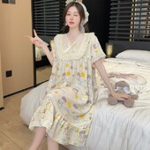 5XL Plus Size Imbracaminte de dormit pentru femei Rochii de vara Maneci scurte Imbracaminte de relaxare cu lungime medie dulce Imbracaminte de casa larga Cămașă de noapte Hotel Băi