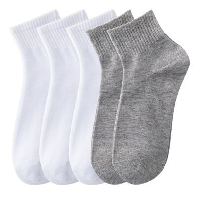 ALLTOOALL 5 poros / partijos vyriškos vienspalvės kojinės juodos baltos verslo medvilninės kojinės tinklinės laisvalaikio sportinės kojinės vyriškos kvėpuojančios trumpos kojinės