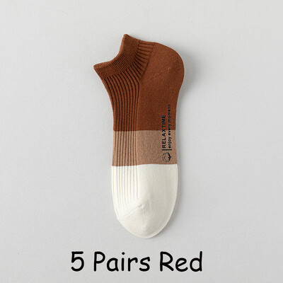 5 perechi de șosete din bumbac pentru bărbați, decoltate, respirabile, confortabile, moi, subțiri, ocazional, sport, modă, anti-alunecare, șosete scurte pentru bărci pentru femei