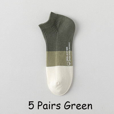 5 perechi de șosete din bumbac pentru bărbați, decoltate, respirabile, confortabile, moi, subțiri, ocazional, sport, modă, anti-alunecare, șosete scurte pentru bărci pentru femei