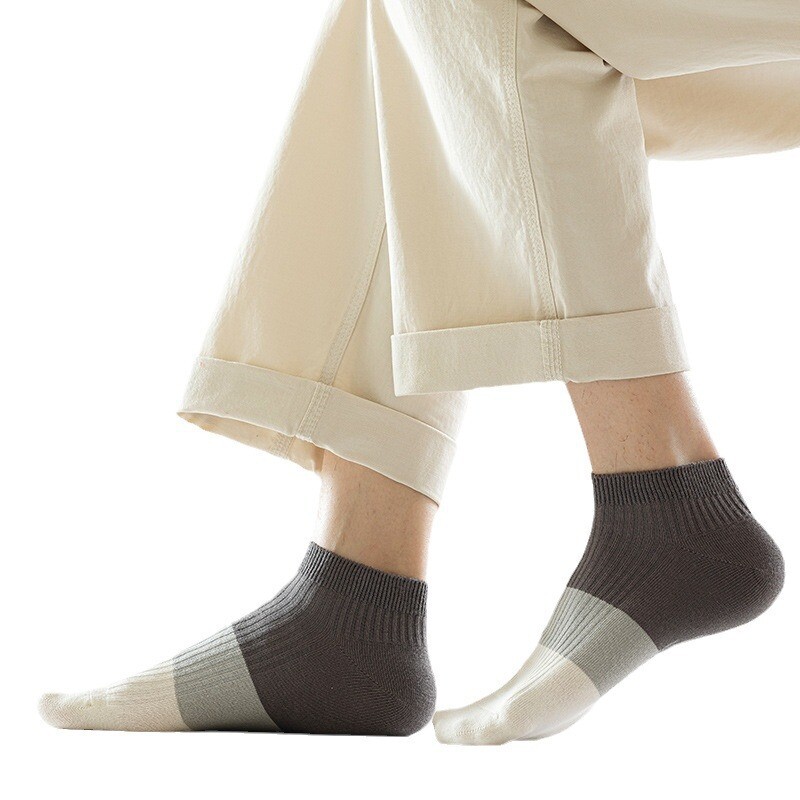 5 perechi de șosete din bumbac pentru bărbați, decoltate, respirabile, confortabile, moi, subțiri, ocazional, sport, modă, anti-alunecare, șosete scurte pentru bărci pentru femei