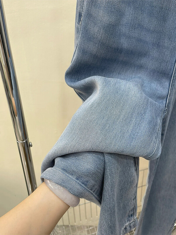 S-5XL női puha farmer nadrág mosott kék magas derekú dupla gombok laza egyenes farmer tavaszi nyár széles szárú széles szárú nadrág