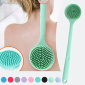 Perie de baie cu mâner lung din silicon Scrubber pentru spate cu peri moi Perie de masaj pentru exfoliere corporală pentru spălarea dușului Accesorii pentru baie
