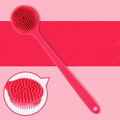 Perie de baie cu mâner lung din silicon Scrubber pentru spate cu peri moi Perie de masaj pentru exfoliere corporală pentru spălarea dușului Accesorii pentru baie
