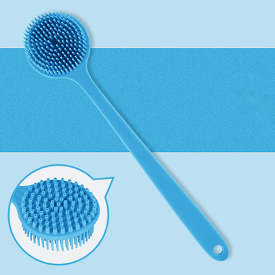 Perie de baie cu mâner lung din silicon Scrubber pentru spate cu peri moi Perie de masaj pentru exfoliere corporală pentru spălarea dușului Accesorii pentru baie