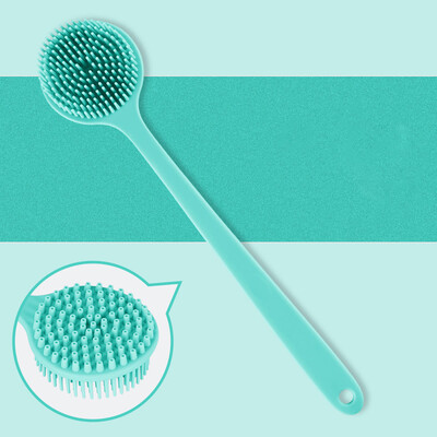 Perie de baie cu mâner lung din silicon Scrubber pentru spate cu peri moi Perie de masaj pentru exfoliere corporală pentru spălarea dușului Accesorii pentru baie